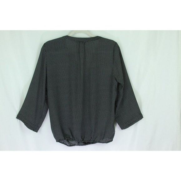 COPY - Zac & Rachel Blouse Top Blouson Elastic Waist Tiny Print Long Sleeve Pul… - Picture 3 of 5